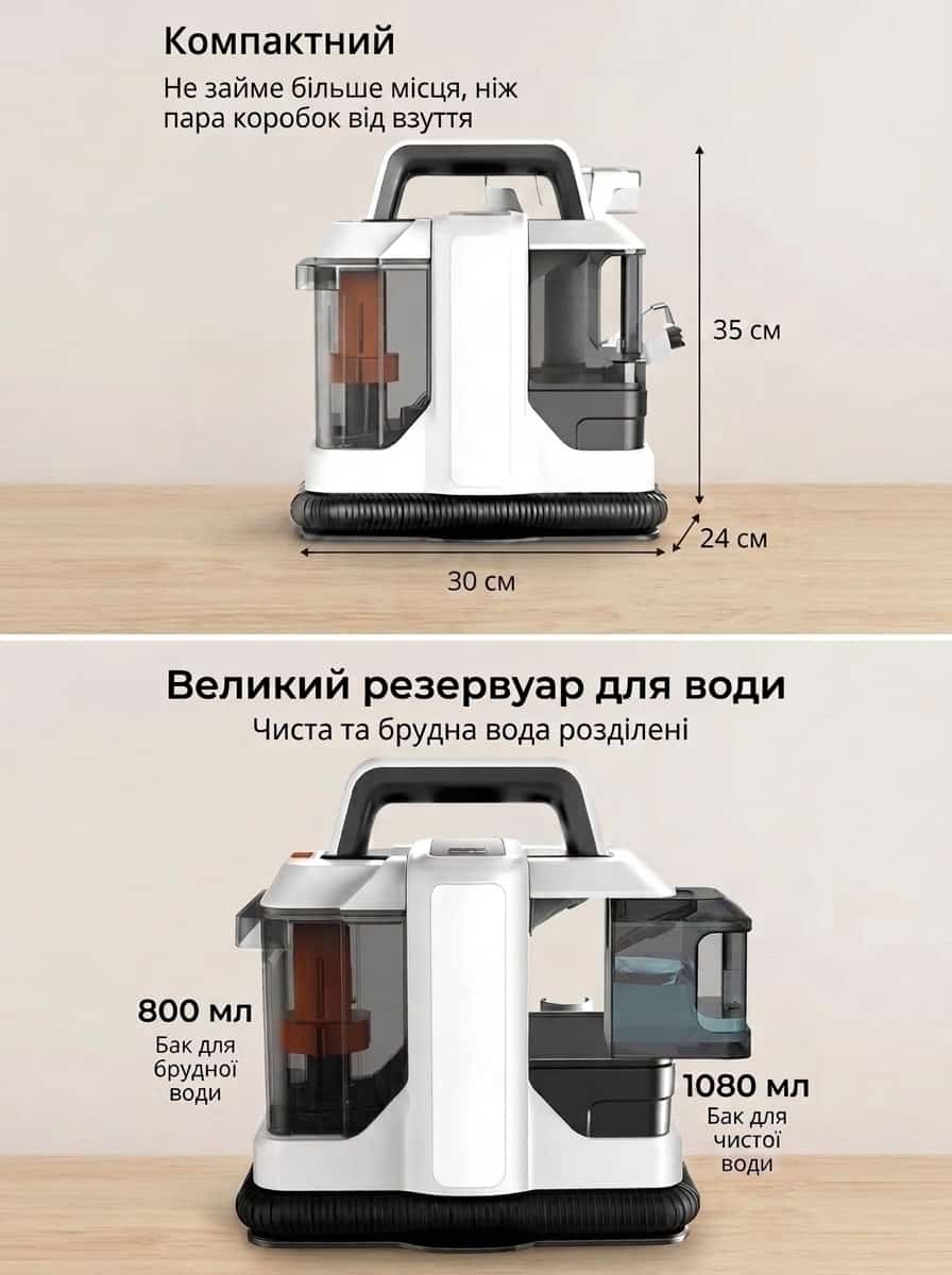 Миючий пилосос Domotec для килимів, диванів і м’яких меблів